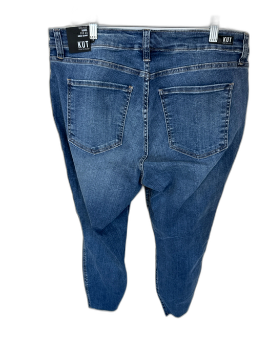 Kut From The Kloth Size 14W Dark Wash Cotton Blend High Waist Button Fly Jeans Dark Wash / 14W