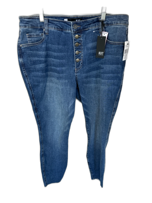 Kut From The Kloth Size 14W Dark Wash Cotton Blend High Waist Button Fly Jeans Dark Wash / 14W