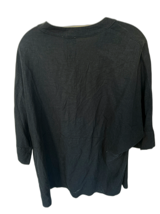Show Me Your Mumu Size L Black Linen Long Sleeve Buttons Dress Black / L