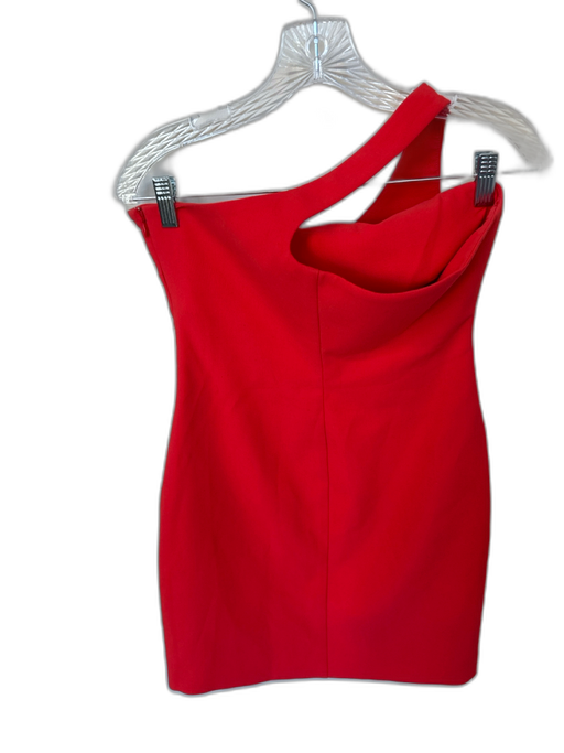 Likely Size 4 Coral Red Polyester Blend One Shoulder Side Zip Dress Coral Red / 4