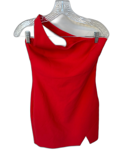 Likely Size 4 Coral Red Polyester Blend One Shoulder Side Zip Dress Coral Red / 4