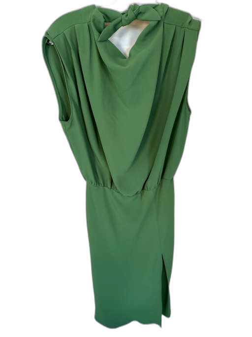 Amanda Uprichard Size S Olive Green Polyester Cap Sleeve neck tie Slit Gown Olive Green / S