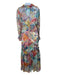 Zimmermann Size 3/L Blue Orange & Multi Polyester Blend Abstract Geometric Dress Blue Orange & Multi / 3/L