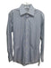 Yves Saint Laurent Size 15 Blue & White Cotton Striped Men's Long Sleeve Shirt 15