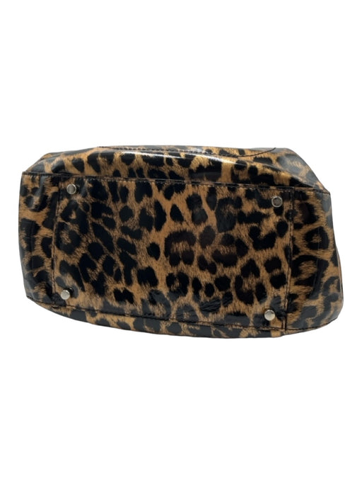 Kate Spade Brown & Beige Patent Cheetah Handbag Magnetic Close Gold Hardware Bag Brown & Beige / L
