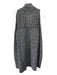 Karen Millen Size M Gray & Black Cotton Blend Knit Speckled Sleeveless Cardigan Gray & Black / M