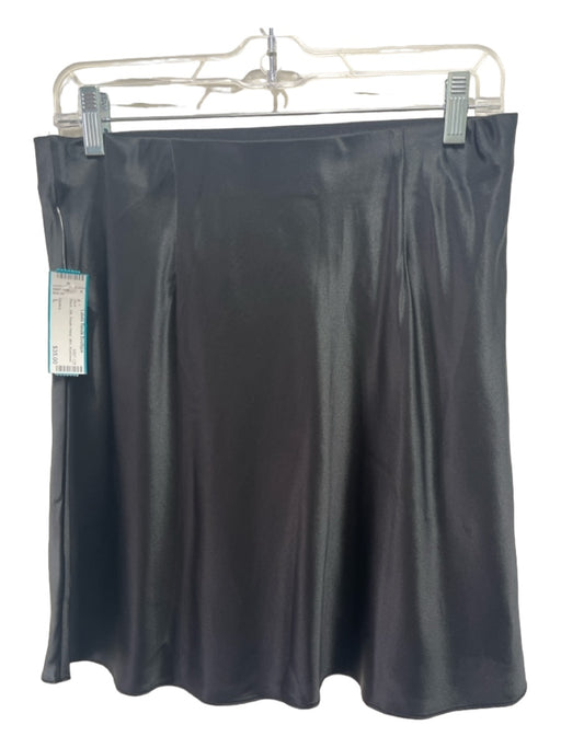 Quince Size L Black Silk Elastic Waist Mini Skirt Black / L