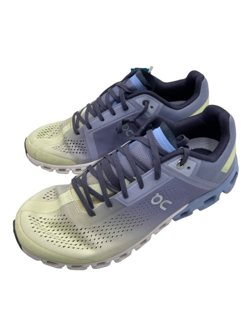 On Cloud Shoe Size 8 Blue & Yellow Synthetic Laces Perforated Running Sneakers Blue & Yellow / 8