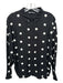 Zara Size L Black & White Viscose Long Sleeve Polka Dot Buttons Blouse Top Black & White / L