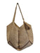 Christian Lacroix Tan & brown Raffia Woven Chevron shoulder straps Bag Tan & brown / Large