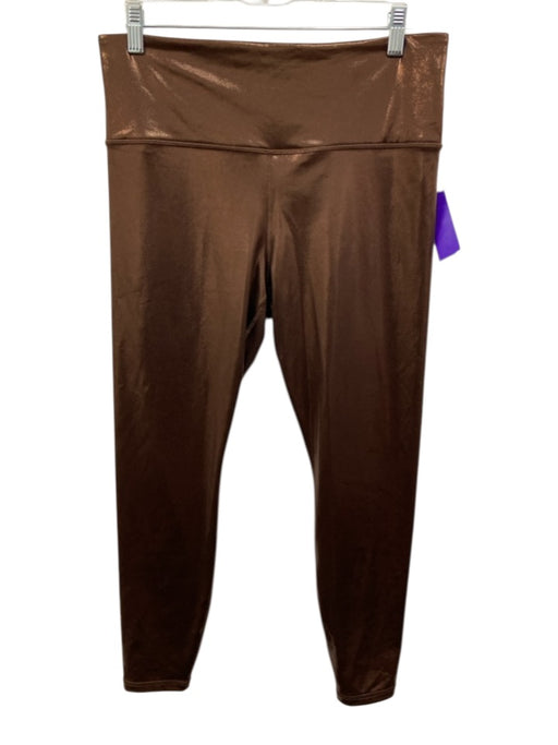Athleta Size L Brown Polyester Blend Elastic Waist Shimmer Leggings Brown / L