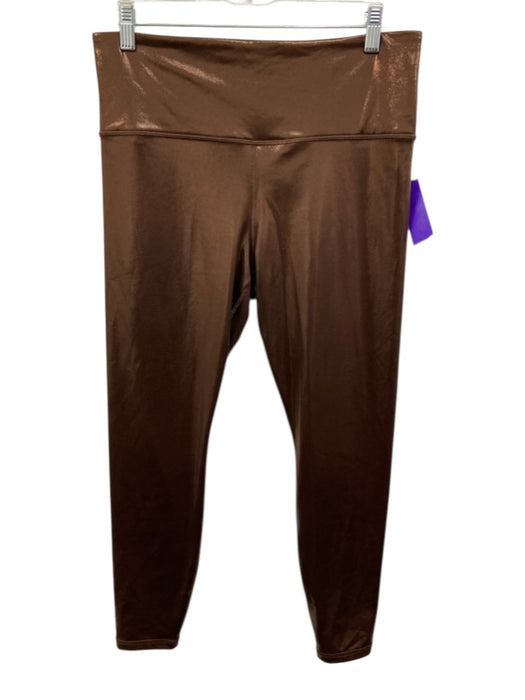 Athleta Size L Brown Polyester Blend Elastic Waist Shimmer Leggings Brown / L