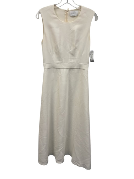 Giam Battista Valli Size 40 White Viscose & Acetate Sleeveless Pleats Midi Dress White / 40