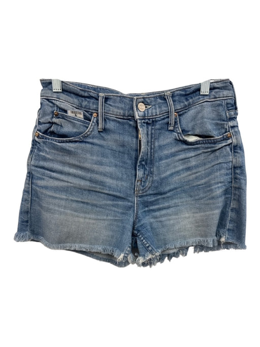 Mother Superior Size 25 Medium Wash Cotton Frayed Hem Zip Fly Mid Rise Shorts Medium Wash / 25