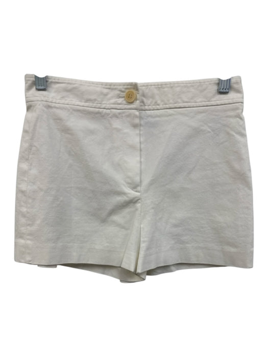 Theory Size 2 White Cotton Mid Rise Zip Fly Shorts White / 2