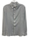 Flannel Size S White & Blue Cotton Long Sleeve Striped Button Up Top White & Blue / S