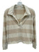 Marine Layer Size XS White & Beige Cotton Long Sleeve Striped Collar Top White & Beige / XS