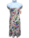 Reformation Size 12 Cream, Pink & Green Viscose Floral Strapless Back Zip Dress Cream, Pink & Green / 12