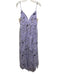 ML Monique Lhuillier Size 12 Lilac Purple Polyester Spaghetti Strap Floral Gown Lilac Purple / 12