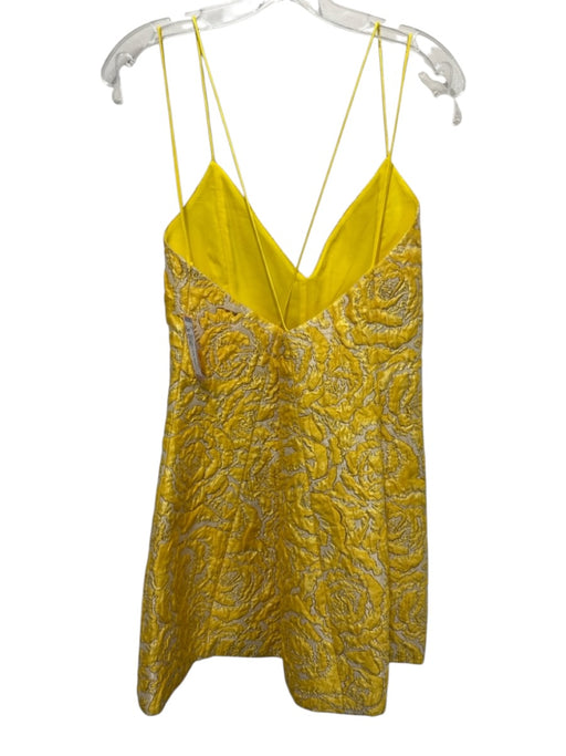 Alice + Olivia Size 14 Yellow & Cream Polyester Spaghetti Strap Dress Yellow & Cream / 14