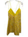Alice + Olivia Size 14 Yellow & Cream Polyester Spaghetti Strap Dress Yellow & Cream / 14