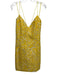Alice + Olivia Size 14 Yellow & Cream Polyester Spaghetti Strap Dress Yellow & Cream / 14