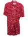 Diane Von Furstenberg Size 16 Red & Pink Viscose Petal Print Collared Wrap Dress Red & Pink / 16