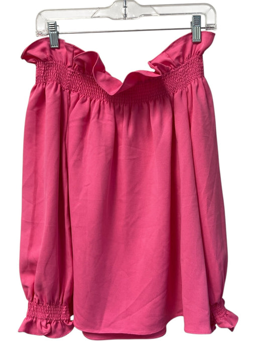 Tuckernuck Size Large Hot pink Polyester Off Shoulder Long Sleeve Top Hot pink / Large