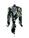 Reformation Size XL Green & Multi Silk Wrap All Over Print Long Sleeve Dress Green & Multi / XL