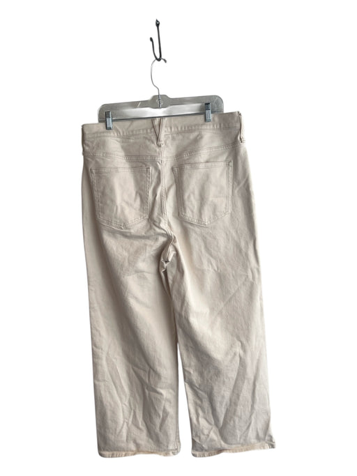 J Crew Size 32 Cream Cotton High Rise 5 Pocket Zip Fly Wide Leg Jeans Cream / 32