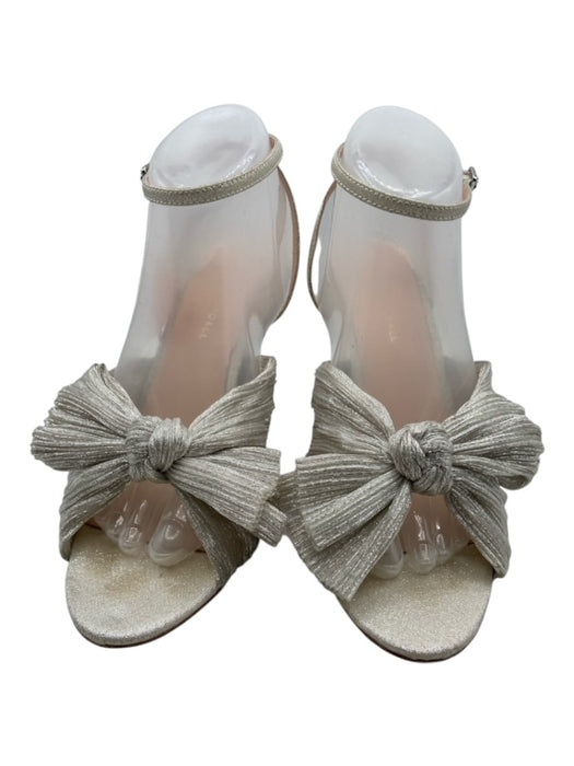 Loeffler Randall Shoe Size 10 White Silver textile upper Metallic Thread Sandals White Silver / 10