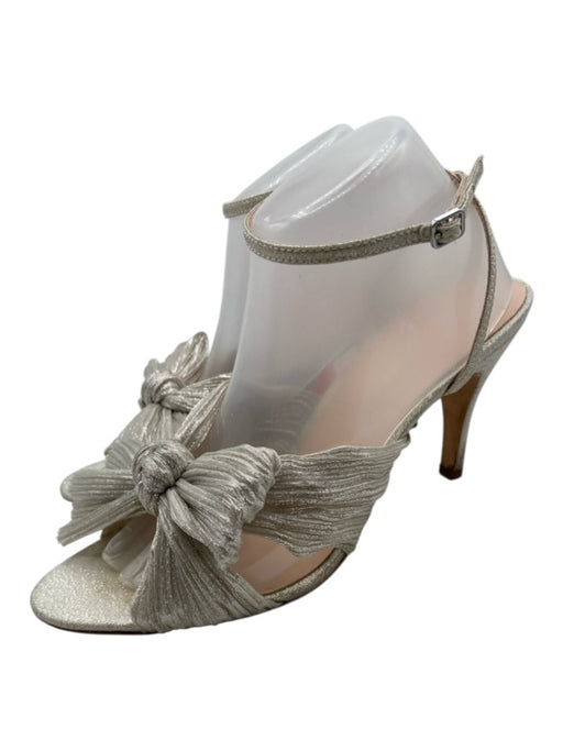 Loeffler Randall Shoe Size 10 White Silver textile upper Metallic Thread Sandals White Silver / 10