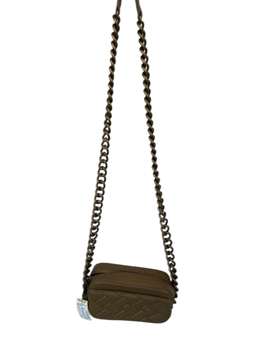 Kurt Geiger Brown Suede & Leather Quilted Chain Strap Crossbody Bag Brown / S