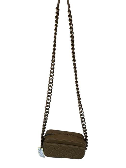 Kurt Geiger Brown Suede & Leather Quilted Chain Strap Crossbody Bag Brown / S