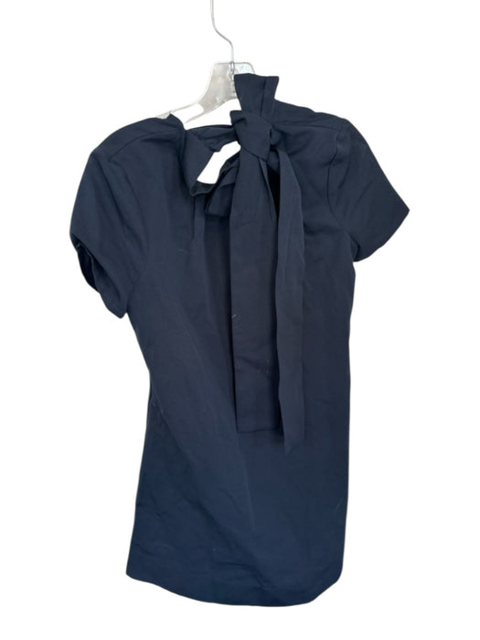 Staud Size S Navy Cotton Blend Short Sleeve Back Tie Dress Navy / S