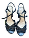 Schutz Shoe Size 6B Black Leather Platform Block Heel Ankle Strap Sandals Black / 6B