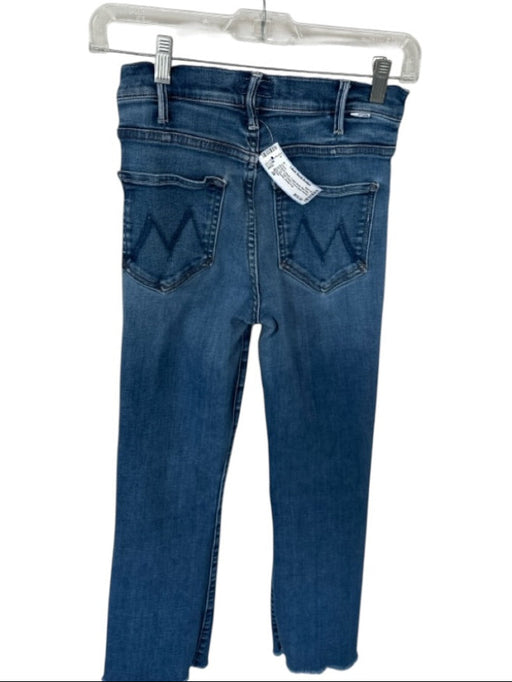 Mother Size 26 Medium Wash Cotton Blend Raw Hem Zip Fly High Waist Jeans Medium Wash / 26