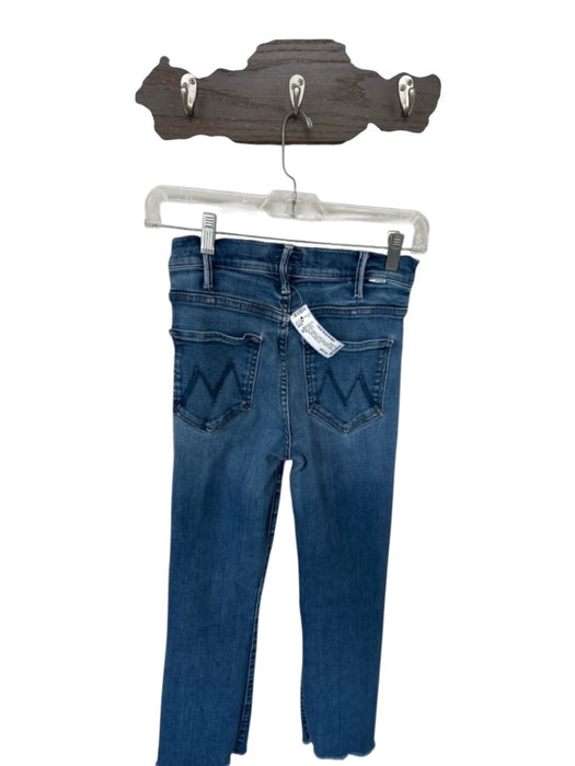 Mother Size 26 Medium Wash Cotton Blend Raw Hem Zip Fly High Waist Jeans Medium Wash / 26