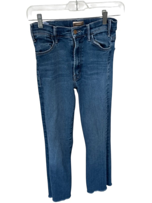 Mother Size 26 Medium Wash Cotton Blend Raw Hem Zip Fly High Waist Jeans Medium Wash / 26