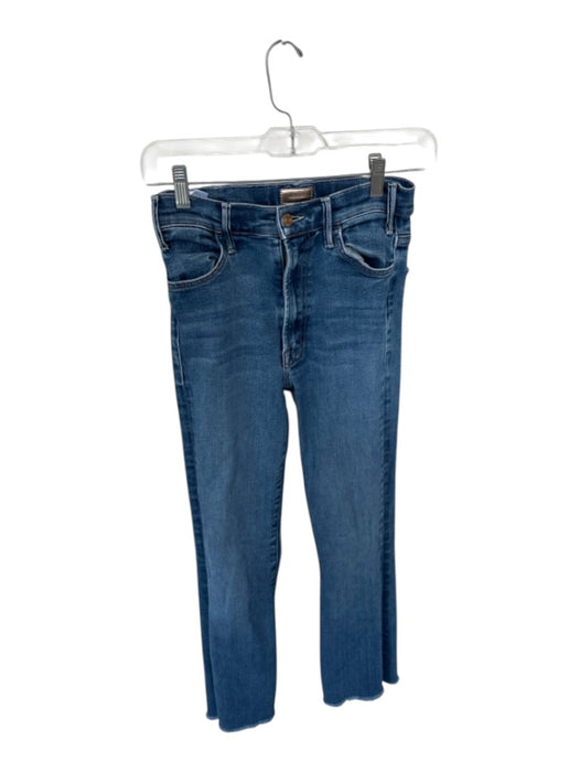Mother Size 26 Medium Wash Cotton Blend Raw Hem Zip Fly High Waist Jeans Medium Wash / 26
