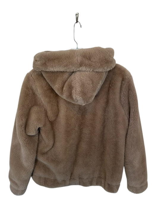 Blank NYC Size S Light Brown Polyester Bomber Fuzzy silver hardware Jacket Light Brown / S