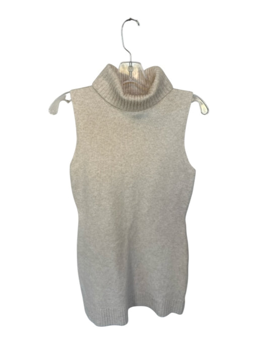 Ellison Size S Beige Polyester Blend Turtle Neck Ribbed Detail Cinched Dress Beige / S