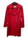 Michael Michael Kors Size S Red Cotton Blend Double Breast Pockets Trench Coat Red / S