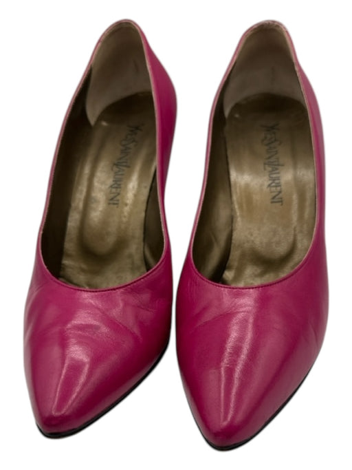 Yves Saint Laurent Shoe Size 9.5 Magenta Purple Leather Pointed Toe Pumps Magenta Purple / 9.5