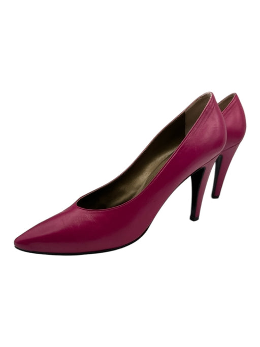 Yves Saint Laurent Shoe Size 9.5 Magenta Purple Leather Pointed Toe Pumps Magenta Purple / 9.5