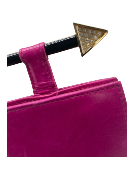 Valentino Night Magenta Pink Leather Snap Closure Inner Pocket Arrow Clutch Bag Magenta Pink / XS