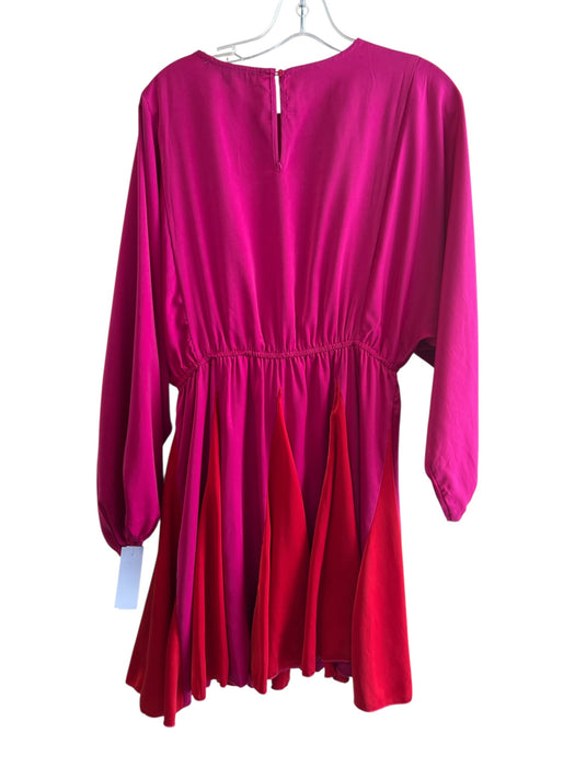 Strut & Bolt Size Small Pink & Red Polyester Round Neck Long Wide Sleeve Dress Pink & Red / Small