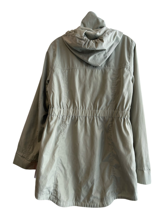 Sam Edelman Size M Green Polyester Long Sleeve Button & Zipper Hooded Jacket Green / M