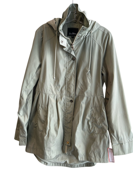 Sam Edelman Size M Green Polyester Long Sleeve Button & Zipper Hooded Jacket Green / M