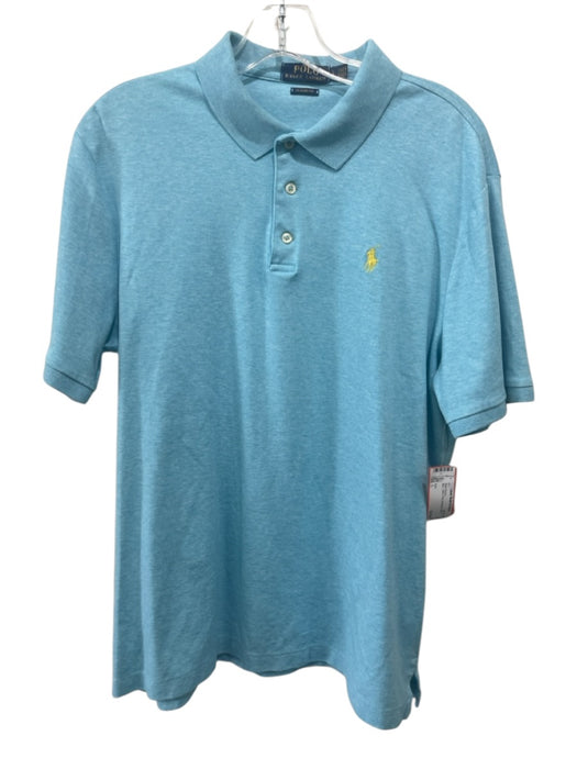 Polo Size L Blue Cotton Polo Men's Short Sleeve Blue / L